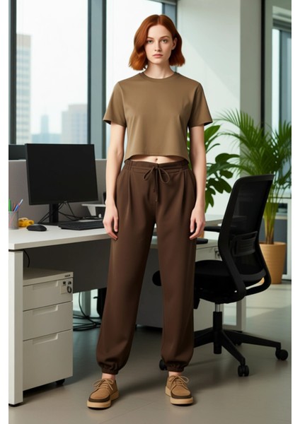 Kadın Yüksek Bel Düz Renk Balon Şalvar Pantolon Fonksiyonel Dayanıklı Kaliteli Konforlu Şık fiyatları