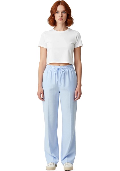 Kadın Müslin Wide Leg Pantolon Rahat Kesim Fonksiyonel Dayanıklı Kaliteli Konforlu Estetik fırsatları