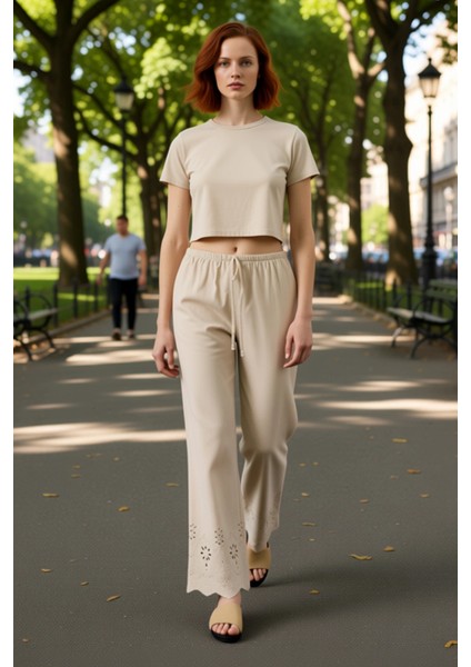 Kadın Poplin Geniş Paça Pantolon Yüksek Bel Fonksiyonel Dayanıklı Kaliteli Konforlu Modern modelleri