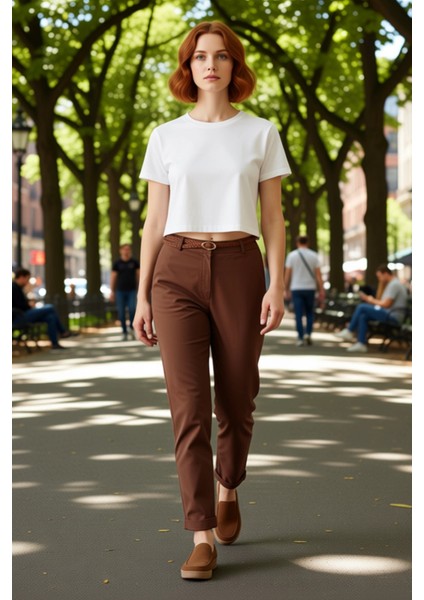 Kadın Haki Dokuma Gabardin Pantolon Fonksiyonel Dayanıklı Kaliteli Konforlu Estetik Modern fiyatları