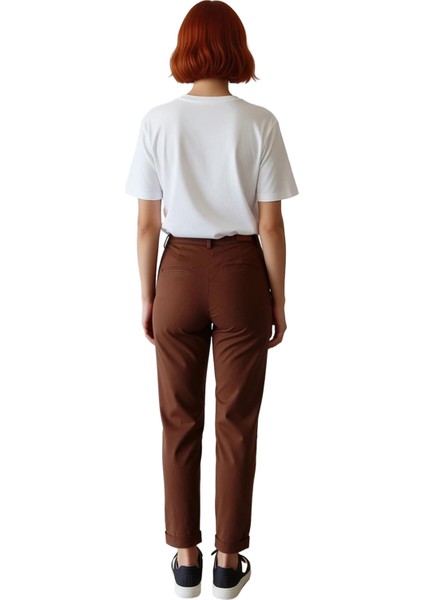 Kadın Haki Dokuma Gabardin Pantolon Fonksiyonel Dayanıklı Kaliteli Konforlu Estetik Modern indirimleri