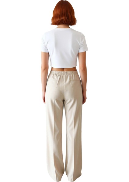 Kadın Geniş Paça Dokuma Pantolon Fonksiyonel Dayanıklı Kaliteli Konforlu Estetik Premium Şık indirimleri