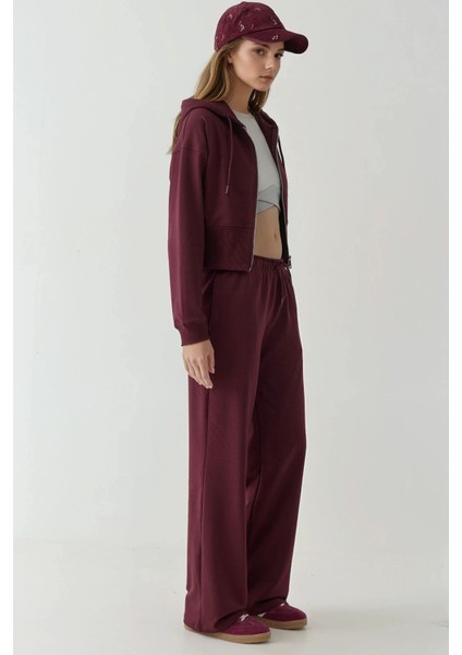 Kadın Rahat Kesim Straight Leg Eşofman Altı Leylak Moru