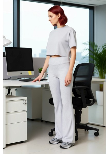Kadın Yüksek Bel Ispanyol Paça Pantolon Fonksiyonel Dayanıklı Kaliteli Konforlu Estetik Şık fiyatları
