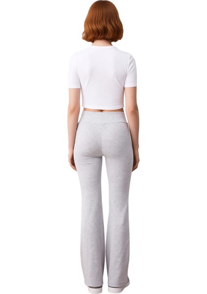 Kadın Yüksek Bel Ispanyol Paça Pantolon Fonksiyonel Dayanıklı Kaliteli Konforlu Estetik Şık indirimleri