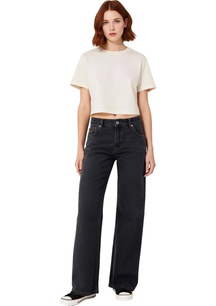 Kadın Geniş Paça Denim Pantolon Fonksiyonel Dayanıklı Kaliteli Konforlu Estetik Premium Şık fırsatları