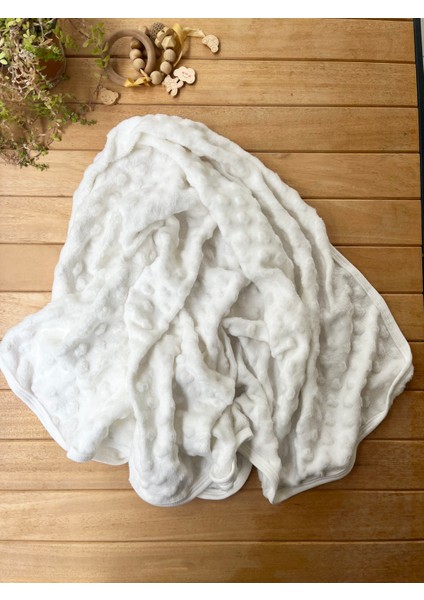 Kalpli Nohut Krem Bebek Battaniyesi Pamuklu Tek Kat Mevsimlik Ince 90*90