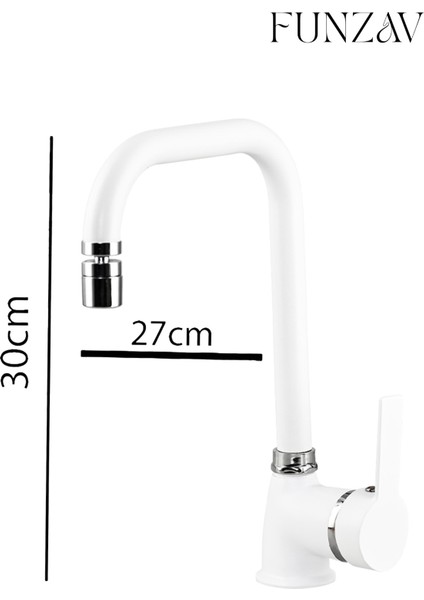 Lor Beyaz Mutfak Evye Bataryası Köşeli Modern Şık Dayanıklı Tasarım Mutfak Lavabo Bataryası modelleri