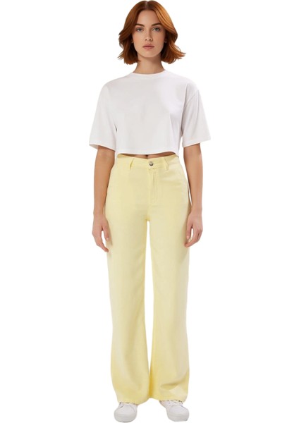 Kadın Cool & Comfort Wide Leg Tencel Jean Pantolon Fonksiyonel Dayanıklı Kaliteli Konforlu