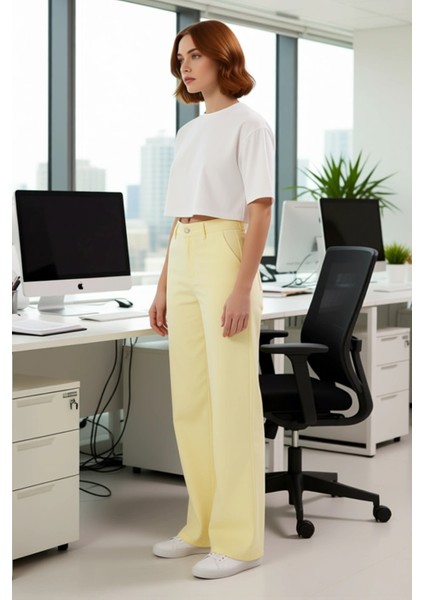 Kadın Cool & Comfort Wide Leg Tencel Jean Pantolon Fonksiyonel Dayanıklı Kaliteli Konforlu modelleri