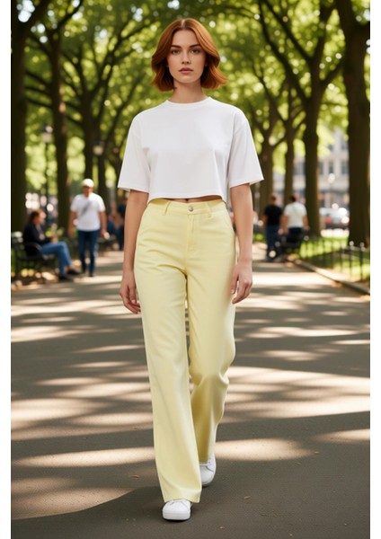 Kadın Cool & Comfort Wide Leg Tencel Jean Pantolon Fonksiyonel Dayanıklı Kaliteli Konforlu fırsatları