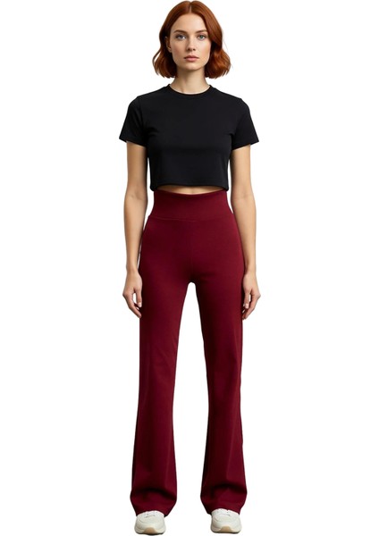 Kadın Geniş Paça Esnek Örme Pantolon Fonksiyonel Dayanıklı Kaliteli Konforlu Estetik Rahat fırsatları