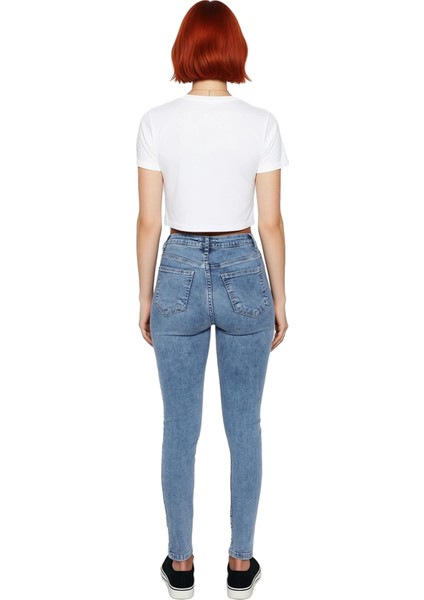 Kadın Yüksek Bel Esnek Skinny Jean Fonksiyonel Dayanıklı Kaliteli Konforlu Estetik Premium fiyatları