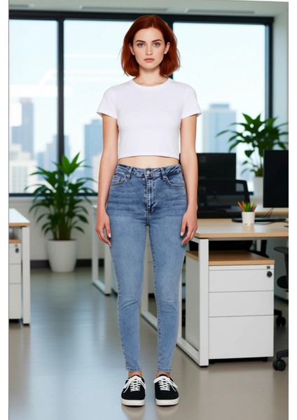 Kadın Yüksek Bel Esnek Skinny Jean Fonksiyonel Dayanıklı Kaliteli Konforlu Estetik Premium modelleri