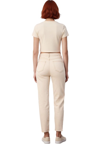 Kadın Açık Yüksek Bel Mom Jean Pantolon Fonksiyonel Dayanıklı Kaliteli Konforlu Estetik Şık indirimleri