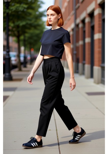 Kadın Havuç Kesim Örme Pantolon Fonksiyonel Dayanıklı Kaliteli Konforlu Estetik Premium Şık