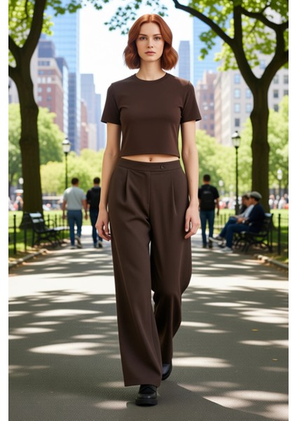 Kadın Çizgili Geniş Paça Pantolon Fonksiyonel Dayanıklı Kaliteli Konforlu Estetik Premium Şık modelleri