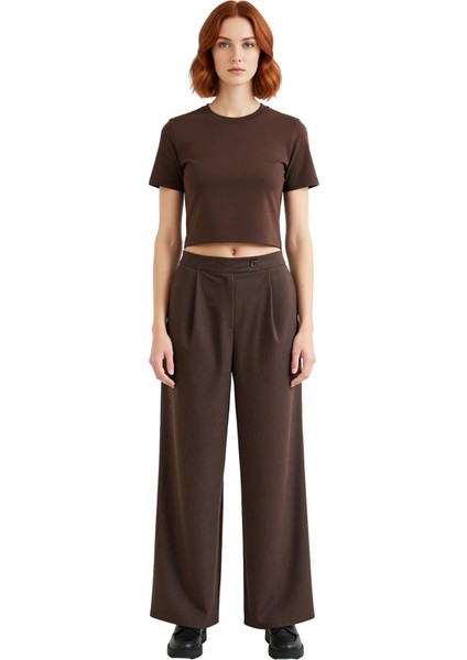 Kadın Çizgili Geniş Paça Pantolon Fonksiyonel Dayanıklı Kaliteli Konforlu Estetik Premium Şık fırsatları