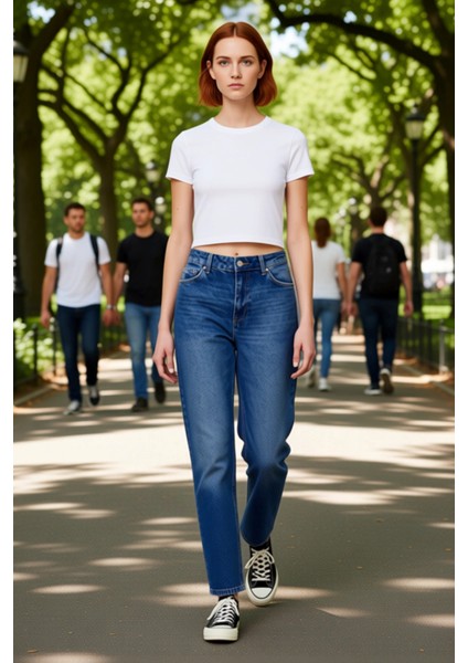 Kadın Gece Yüksek Bel Mom Jean Pantolon Fonksiyonel Dayanıklı Kaliteli Konforlu Estetik Şık modelleri