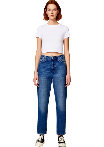 Kadın Gece Yüksek Bel Mom Jean Pantolon Fonksiyonel Dayanıklı Kaliteli Konforlu Estetik Şık fırsatları