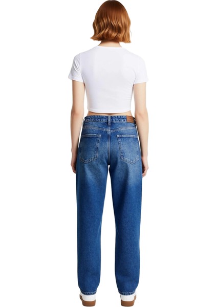 Kadın Gece Yüksek Bel Mom Jean Pantolon Fonksiyonel Dayanıklı Kaliteli Konforlu Estetik Şık indirimleri