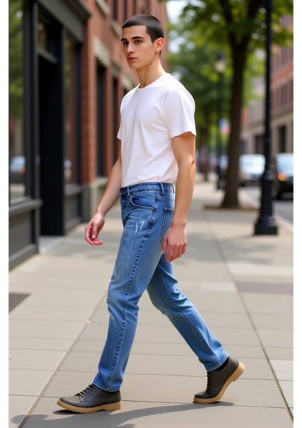 Erkek Açık Denim Slim Fit Pantolon Yırtık Detaylı Fonksiyonel Dayanıklı Kaliteli Konforlu Şık modelleri