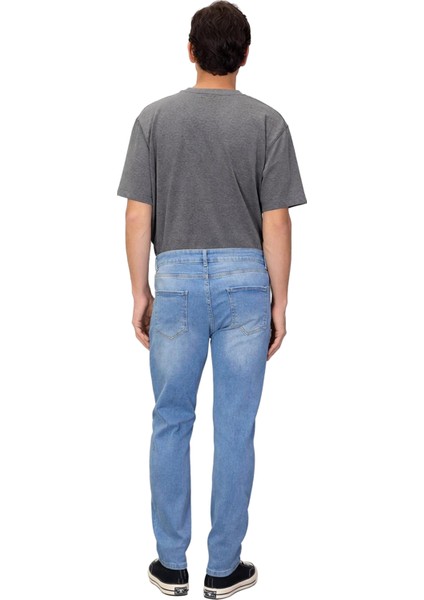 Erkek Açık Denim Slim Fit Pantolon Yırtık Detaylı Fonksiyonel Dayanıklı Kaliteli Konforlu Şık indirimleri