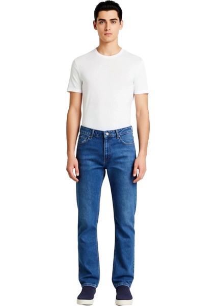 Kadın Açık Yüksek Bel Düz Paça Kot Pantolon Fonksiyonel Dayanıklı Kaliteli Konforlu Modern