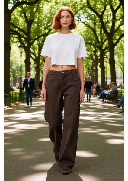 Kadın Deri Görünümlü Wide Leg Jean Pantolon Fonksiyonel Dayanıklı Kaliteli Konforlu Modern modelleri