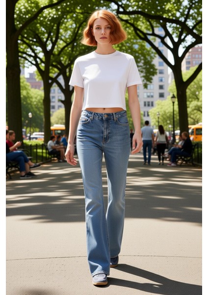Kadın Comfort Esnek Flare Denim Pantolon Fonksiyonel Dayanıklı Kaliteli Konforlu Estetik Şık fiyatları
