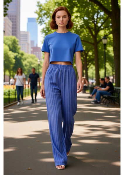 Kadın Dokulu Yüksek Bel Boru Paça Pantolon Fonksiyonel Dayanıklı Kaliteli Konforlu Estetik fiyatları