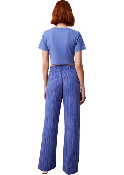 Kadın Dokulu Yüksek Bel Boru Paça Pantolon Fonksiyonel Dayanıklı Kaliteli Konforlu Estetik indirimleri