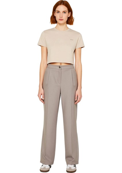 Kadın Vizon Çizgili Uzun Paça Pantolon Fonksiyonel Dayanıklı Kaliteli Konforlu Estetik Şık fırsatları