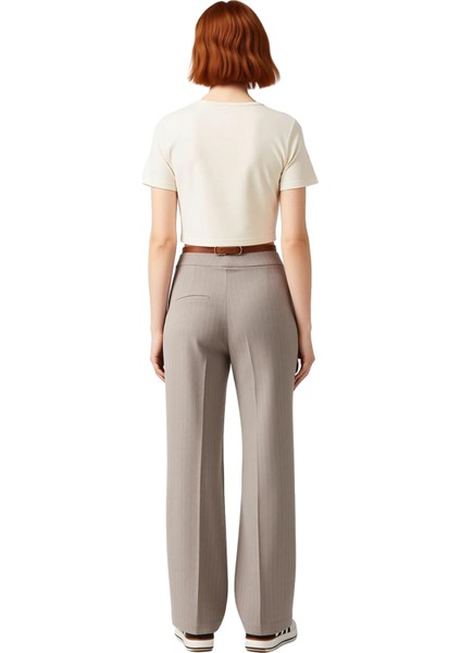 Kadın Vizon Çizgili Uzun Paça Pantolon Fonksiyonel Dayanıklı Kaliteli Konforlu Estetik Şık indirimleri