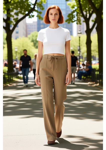 Kadın Dokuma Geniş Paça Pantolon Fonksiyonel Dayanıklı Kaliteli Konforlu Estetik Premium Şık fiyatları