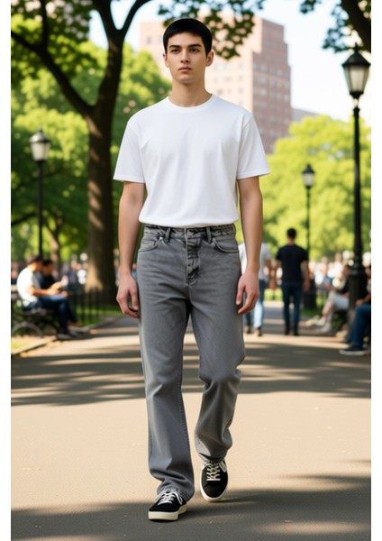 Erkek Bol Kesim Denim Pantolon Normal Bel Fonksiyonel Dayanıklı Kaliteli Konforlu Estetik Şık modelleri