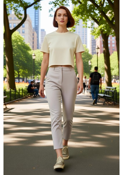 Kadın Düz Dokuma Kumaş Cigarette Pantolon Fonksiyonel Dayanıklı Kaliteli Konforlu Estetik Şık fiyatları