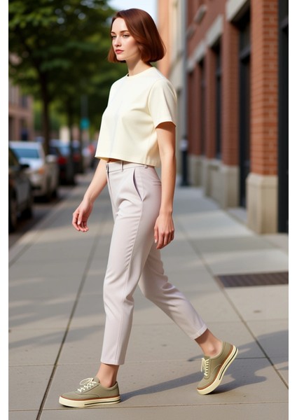 Kadın Düz Dokuma Kumaş Cigarette Pantolon Fonksiyonel Dayanıklı Kaliteli Konforlu Estetik Şık modelleri