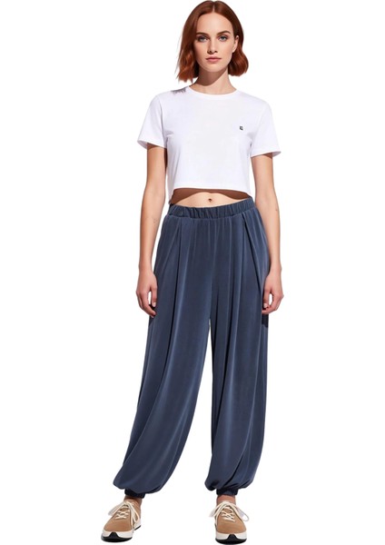 Kadın Pileli Şalvar Kesim Örme Pantolon Antrasit Modal Fonksiyonel Dayanıklı Kaliteli Spor fırsatları