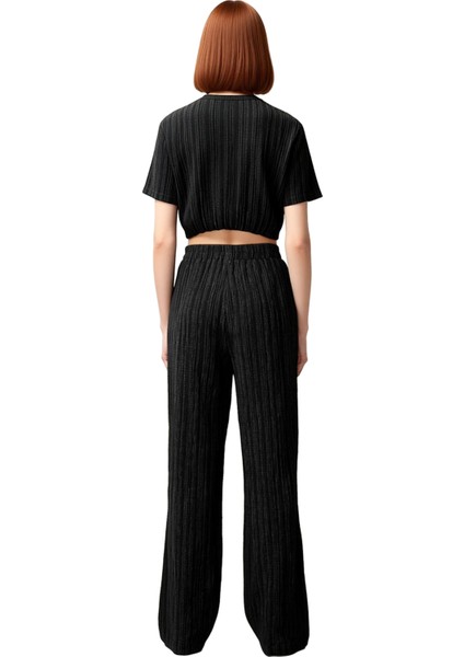 Kadın Dokulu Yüksek Bel Boru Paça Pantolon Fonksiyonel Dayanıklı Kaliteli Konforlu Estetik indirimleri