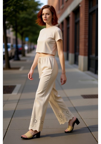 Kadın Düz Poplin Dokuma Pantolon Rahat Kesim Fonksiyonel Dayanıklı Kaliteli Konforlu Zarif modelleri