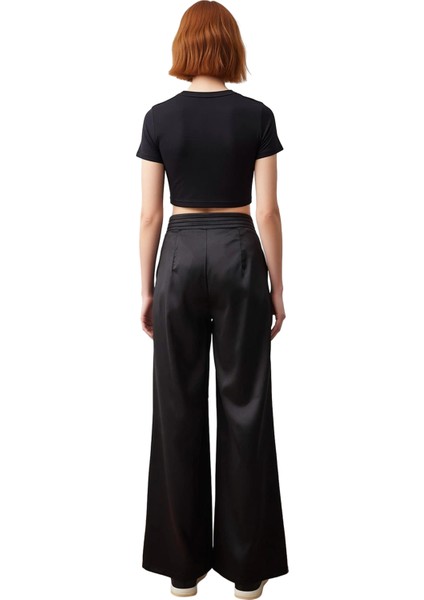 Kadın Wide Leg Saten Dokuma Pantolon Fonksiyonel Dayanıklı Kaliteli Konforlu Estetik Rahat indirimleri