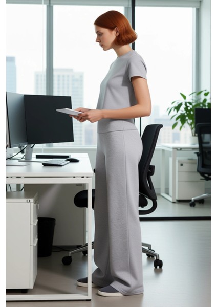 Kadın Melanj Beli Katlamalı Geniş Paça Pantolon Fonksiyonel Dayanıklı Kaliteli Konforlu Şık fiyatları