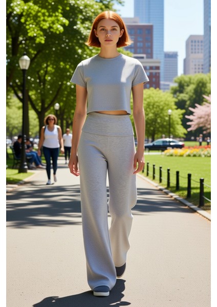 Kadın Melanj Beli Katlamalı Geniş Paça Pantolon Fonksiyonel Dayanıklı Kaliteli Konforlu Şık modelleri