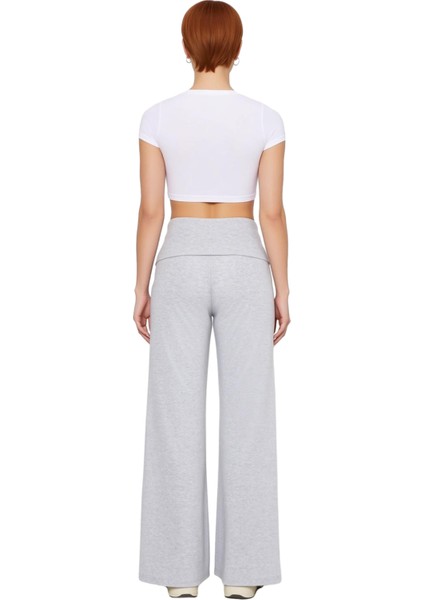 Kadın Melanj Beli Katlamalı Geniş Paça Pantolon Fonksiyonel Dayanıklı Kaliteli Konforlu Şık indirimleri