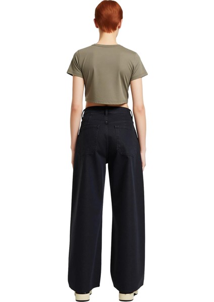 Geniş Paça Yüksek Bel Denim Pantolon Kadın Fonksiyonel Dayanıklı Kaliteli Konforlu Estetik indirimleri