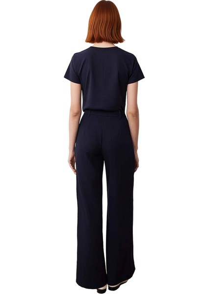 Kadın Haki Yüksek Bel Geniş Paça Dokuma Pantolon Fonksiyonel Dayanıklı Kaliteli Konforlu Şık indirimleri