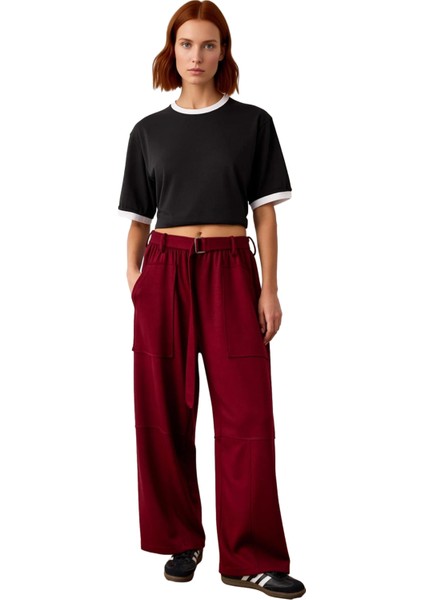 Kadın Geniş Paça Örme Pantolon Kemerli Fonksiyonel Dayanıklı Kaliteli Konforlu Estetik Şık fırsatları