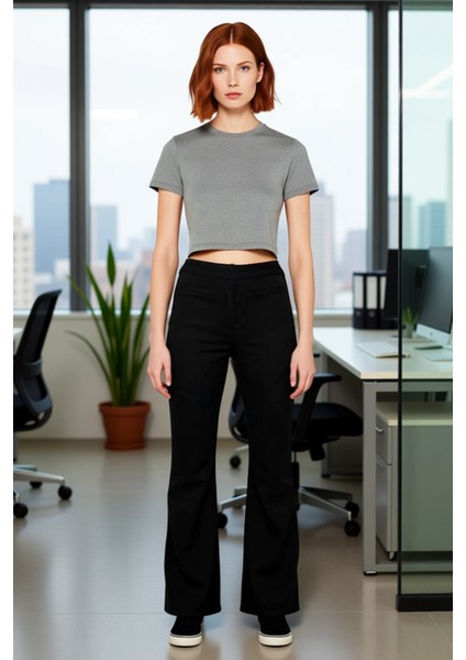 Kadın Yüksek Bel Flare Kesim Jean Pantolon Fonksiyonel Dayanıklı Kaliteli Konforlu Estetik fiyatları