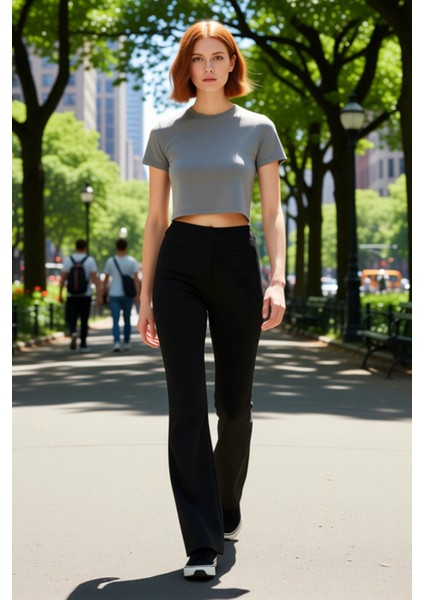 Kadın Yüksek Bel Flare Kesim Jean Pantolon Fonksiyonel Dayanıklı Kaliteli Konforlu Estetik modelleri